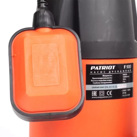 Насос дренажный для грязной воды F 900 PATRIOT купить в Нижневартовске