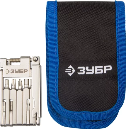 Набор ЗУБР &quot;ЭКСПЕРТ для обслуживания велосипеда: складной мультитул 11-в-1,комплект для ремонта шин,16-в-1,в чехле 27428-H16 купить в Нижневартовске