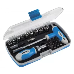 Набор ЗУБР Отвертка "ЭКСПЕРТ" реверс. с насадками, 2-хкомп.ручка,битодерж. с Т-образ.ручкой, в пласт. боксе, 29пред. 25285-H29