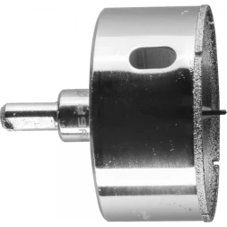 Коронка ЗУБР алмазная в сборе по кафелю, керамике с центрирующим сверлом и имбусовым ключом, зерно 60, 73мм 29850-73