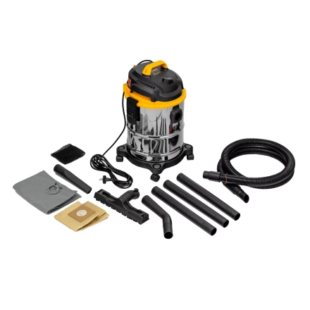 Пылесос строительный Denzel 28201 SVC15, 1200 Вт, бак 15 л, шланг 2 м купить в Нижневартовске