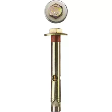 Болт анкерный ЗУБР с пластиковым кольцом, желтопассивированный, 8,0х80мм, ТФ2, 40шт 4-302312-08-080 купить в Нижневартовске