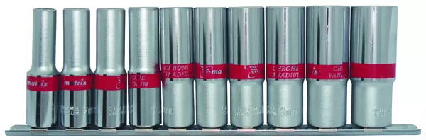 Набор удлиненных торцевых головок 1/4", 6-ти гр., CrV, 10шт., 4-13мм Matrix 13592 купить в Нижневартовске