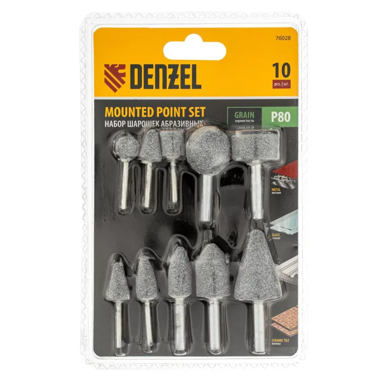 Набор шарошек для дрели (ПШМ), 10 шт Denzel 76028 купить в Нижневартовске