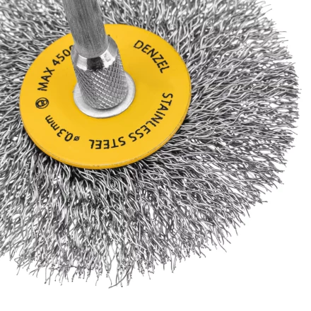 Набор щеток для дрели, 5 Плоских 25-38-50-63-75 мм, шпилька, нерж. вит. проволока Denzel 74495 купить в Нижневартовске