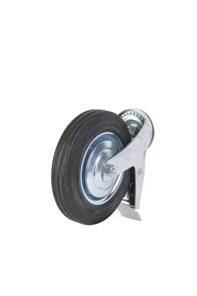 Колесо поворотное SCtB 80 200 мм резина с болтом и тормозом (F) 1027181