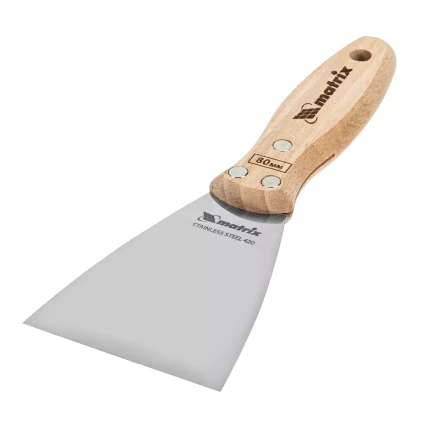 Шпательная лопатка из нержавеющей стали, 80 мм, буковая рукоятка, EFP Matrix 85615 купить в Нижневартовске