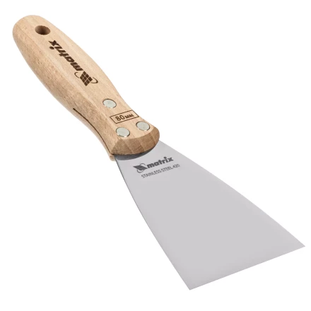 Шпательная лопатка из нержавеющей стали, 80 мм, буковая рукоятка, EFP Matrix 85615 купить в Нижневартовске