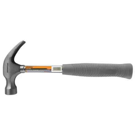 Молоток-гвоздодер с металлической обрезиненной рукояткой  0,45 кг  Кратон 2 15 01 009 купить в Нижневартовске