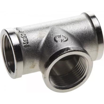 Тройник GENERAL FITTINGS никелированная латунь, г/г/г, 1/2" 51052-1/2 купить в Нижневартовске