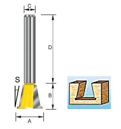Фреза "ласточкин хвост" с боковыми резцами, Makita D-10861 купить в Нижневартовске