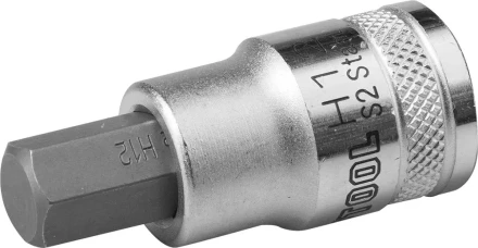 Торцовая бита-головка KRAFTOOL "INDUSTRIE QUALITAT", материал S2, HEX, сатинированная, 1/2", H12 27908-12_z01 купить в Нижневартовске