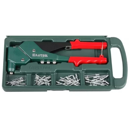 Заклепочник поворотн. 360°, KRAFTOOL "RX-7" 31176-H6, d=2,4-4,8 мм - Al и сталь, d=2,4-4,0 - нерж сталь, в боксе, с набором заклепок 31176-H6 купить в Нижневартовске