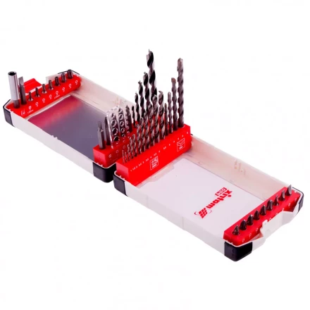 Набор сверл комбинированный сверла по металлу 1-6 мм бетону 4-8 мм дереву 3-8 мм биты 22 шт адаптер 44 предмета Pro Matrix 725644 купить в Нижневартовске