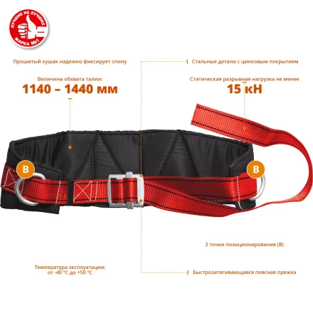 Удерживающая привязь 2 точки крепления серия Без серии 11582 купить в Нижневартовске