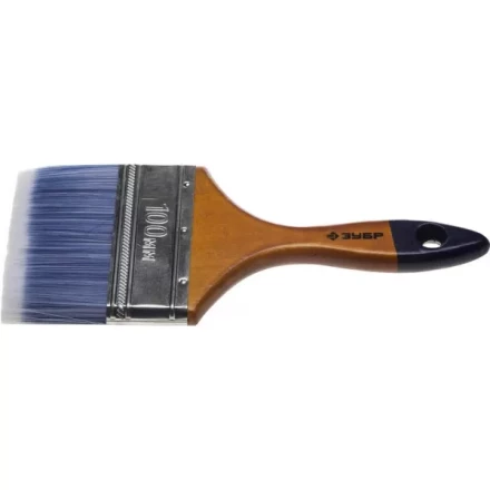 Кисть плоская  ЗУБР "АКВА-МАСТЕР", искусственная щетина, деревянная ручка, 100мм 4-01007-100 купить в Нижневартовске