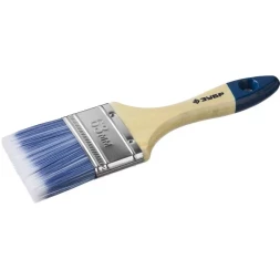 Кисть плоская  ЗУБР "АКВА-МАСТЕР", искусственная щетина, деревянная ручка, 63мм 4-01007-063