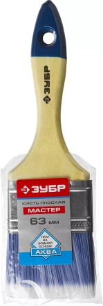 Кисть плоская  ЗУБР "АКВА-МАСТЕР", искусственная щетина, деревянная ручка, 63мм 4-01007-063 купить в Нижневартовске