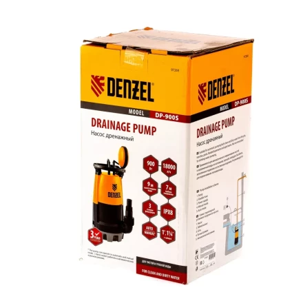 Дренажный насос для чистой и грязной воды Denzel DP-900S 97269 купить в Нижневартовске