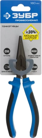Тонкогубцы ЗУБР эксцентриковое расположение шарнира, особостойкое спец. покрытие Н12Х1 (никель/хром), двухкомпонентные рукоятки, 160мм 2201-3-16_z01 купить в Нижневартовске