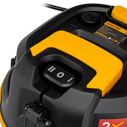 Пылесос строительный Denzel 28203 RVC30, 1400 Вт, бак 30 л, шланг 3 м, розетка с автосинхр. купить в Нижневартовске