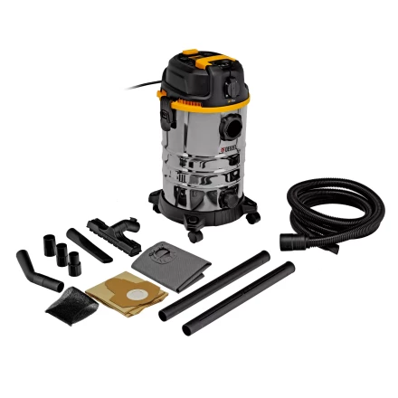 Пылесос строительный Denzel 28203 RVC30, 1400 Вт, бак 30 л, шланг 3 м, розетка с автосинхр. купить в Нижневартовске