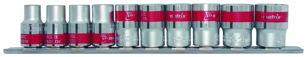 Набор универсальных торцевых головок 3/8", Spline, CrV, 10шт.,  8-19мм Matrix 13593 купить в Нижневартовске