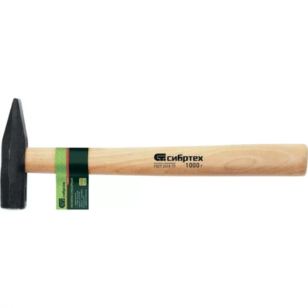 Молоток слесарный 300 г квадратный боек деревянная рукоятка СИБРТЕХ 10214 купить в Нижневартовске