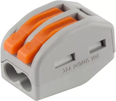 Клемма СВЕТОЗАР соединительная, разъемная, 2-х проводная, 400В, 32А, 0,5-2,5мм2/0,5-4мм2, 2шт 49190-2 купить в Нижневартовске