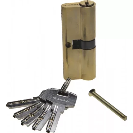 Механизм ЗУБР &quot;ЭКСПЕРТ&quot;цилиндровый, повышенной защищенности, тип &quot;ключ-ключ&quot;, цвет латунь, 6-PIN, 80мм 52105-80-1 купить в Нижневартовске