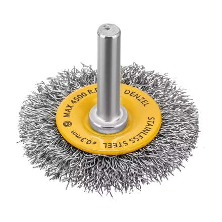 Щетка для дрели, 50 мм, Плоская, со шпилькой, нержавеющая витая проволока Denzel 744623 купить в Нижневартовске