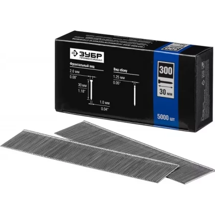 Гвозди тип 300, 30 мм, особотвердые, ЗУБР "ПРОФЕССИОНАЛ" 31830-30, 5000 шт 31830-30 купить в Нижневартовске
