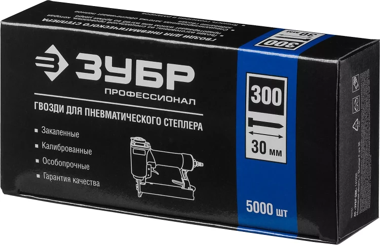 Гвозди тип 300, 30 мм, особотвердые, ЗУБР "ПРОФЕССИОНАЛ" 31830-30, 5000 шт 31830-30 купить в Нижневартовске