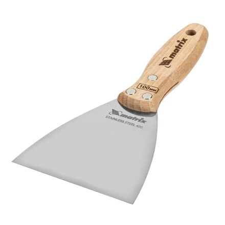 Шпательная лопатка из нержавеющей стали, 100 мм, буковая рукоятка, EFP Matrix 85617 купить в Нижневартовске
