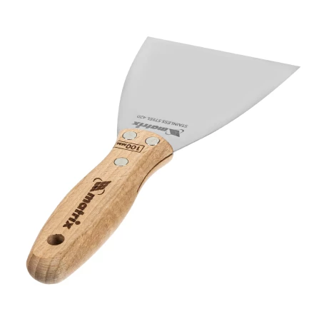 Шпательная лопатка из нержавеющей стали, 100 мм, буковая рукоятка, EFP Matrix 85617 купить в Нижневартовске