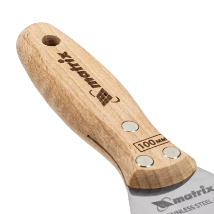 Шпательная лопатка из нержавеющей стали, 100 мм, буковая рукоятка, EFP Matrix 85617 купить в Нижневартовске