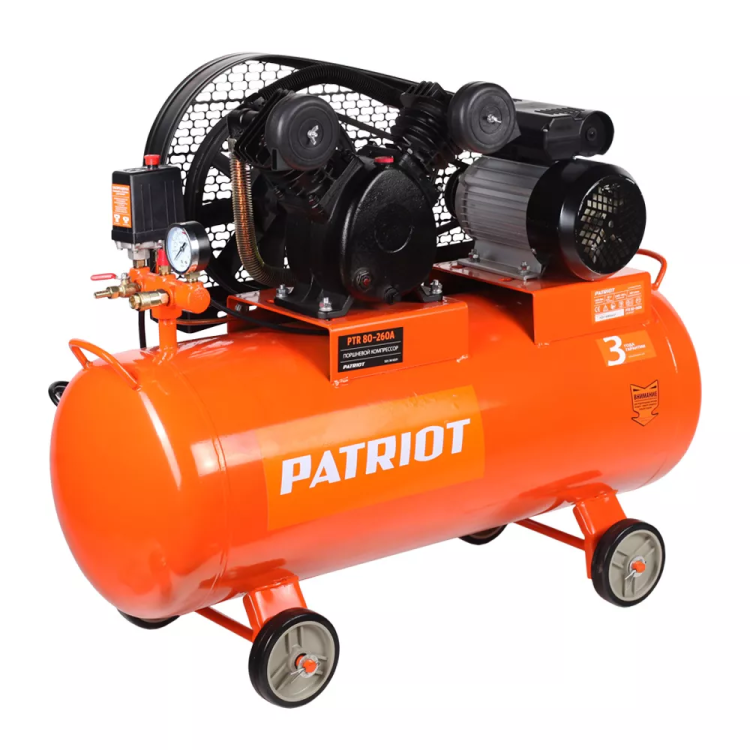 Компрессор масляный поршневой ременной PATRIOT PTR 80/260A купить в Нижневартовске