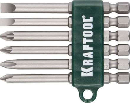 Набор KRAFTOOL Биты хвостовик E 1/4&quot;, Cr-V, 75мм, 6 предметов 26061-H6 купить в Нижневартовске