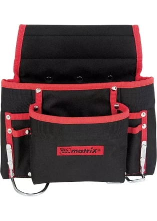 Подсумок поясной 8 карманов, держатель для молотка, для клещей MATRIX 90242 купить в Нижневартовске