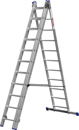 Лестница ЗУБР универсальная, трехсекционная со стабилизатором, 11 ступеней 38831-11 купить в Нижневартовске