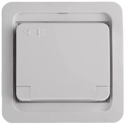 Розетка СВЕТОЗАР "ГАММА" одинарная с крышкой, с заземлением, цвет белый,16А/~250В SV-54110-W купить в Нижневартовске