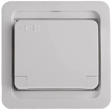 Розетка СВЕТОЗАР "ГАММА" одинарная с крышкой, с заземлением, цвет белый,16А/~250В SV-54110-W купить в Нижневартовске