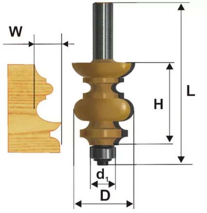 Фреза кромочная фигурная Ф381Х381 мм хвостовик 12 мм 46413 купить в Нижневартовске