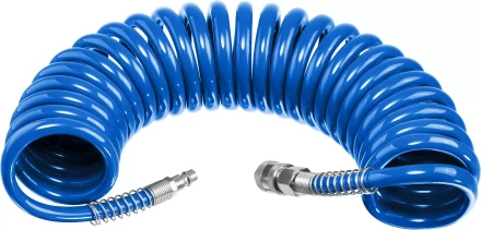 ЗУБР 5 м, 8 х 12 мм, 15 бар, воздушный спиральный шланг с фитингами рапид, Профессионал (6472-05) купить в Нижневартовске