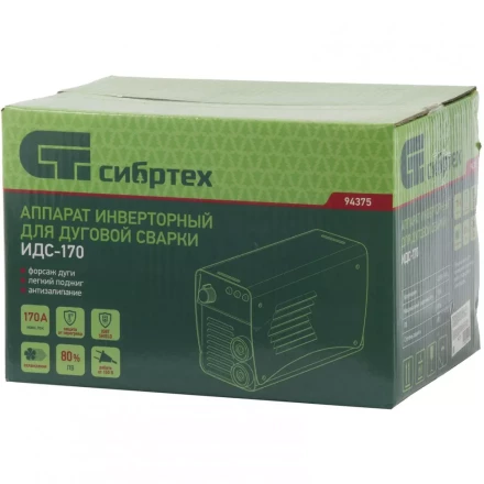 Аппарат инверторный дуговой сварки СИБРТЕХ ИДС-170 94375 купить в Нижневартовске