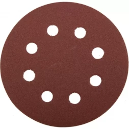 Круг шлифовальный ЗУБР "МАСТЕР" универсальный, из абразивной бумаги на велкро основе, 8 отверстий, Р120, 115мм, 5шт 35560-115-120
