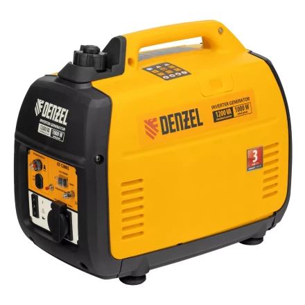 Генератор инверторный Denzel GT-1200iS, 1.2 кВт, 230 В, бак 2.4 л, закрытый корпус, ручной старт купить в Нижневартовске