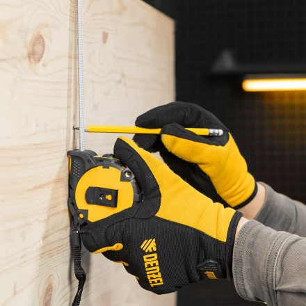 Рулетка Denzel 5м х 19мм, автоматич. фиксац., нейлон. покрытие, магнит. зацеп, двухстор. разметка, 31521 купить в Нижневартовске