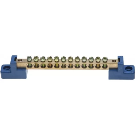 Шина СВЕТОЗАР нулевая на 2-х угловых изоляторах, макс. ток 100А, 5,2мм, 12 полюсов 49808-12 купить в Нижневартовске