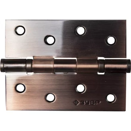 Петля универсальная ЗУБР "ЭКСПЕРТ", 2 подшипника, цвет ст. медь (AC), с крепежом, 100х75х2,5мм, 2 шт 37601-100-6 купить в Нижневартовске